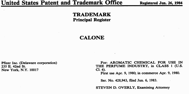 Calone Trademark Registration